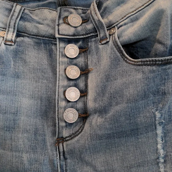 Distress raw hem hi rise jeans - Picture 3 of 6